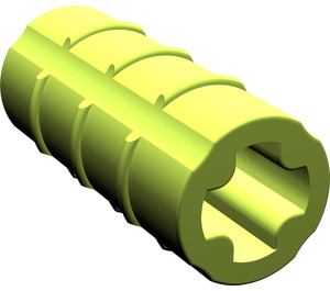 LEGO Lime Axle Connector (Ridged with '+' Hole)