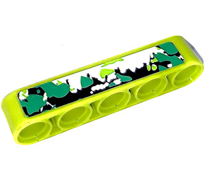 LEGO Lime Beam 5 with Camouflage Pattern 1 Sticker (32316)