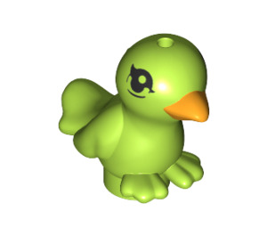 LEGO Lime Bird with Feet Seperate with Yellow Beak and Black Eyes (14282 / 20679)