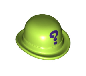 LEGO Lime Bowler Hatt med ? Riddler Question Mark (51109 / 95674)