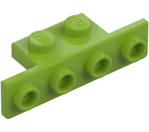 LEGO Lime Bracket 1 x 2 - 1 x 4 with Rounded Corners and Square Corners (28802)