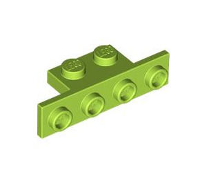 LEGO Lime Bracket 1 x 2 - 1 x 4 with Square Corners (2436)