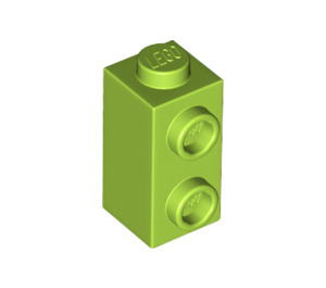 LEGO Lime Brick 1 x 1 x 1.6 with Two Side Studs (32952)