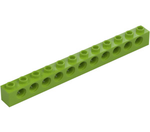 LEGO Lime Klods 1 x 12 med Huller (3895)