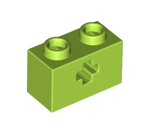 LEGO Lime Brick 1 x 2 with Axle Hole ('+' Opening and Bottom Tube) (31493 / 32064)