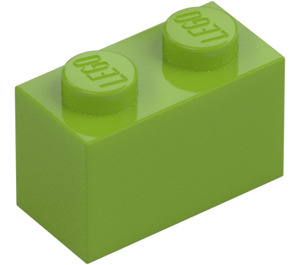 LEGO Lime Brick 1 x 2 with Bottom Tube (3004 / 93792)