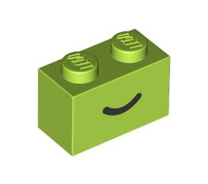 LEGO Chaux Brique 1 x 2 avec Smile avec tube inférieur (102574 / 102701)