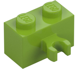 LEGO Lime Brick 1 x 2 with Vertical Clip with Open 'O' Clip (42925 / 95820)