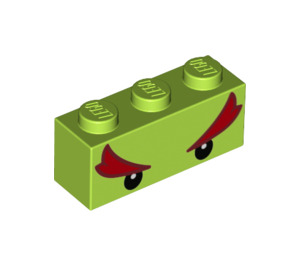 LEGO Limette Backstein 1 x 3 mit Bowser Gesicht (3622 / 68900)