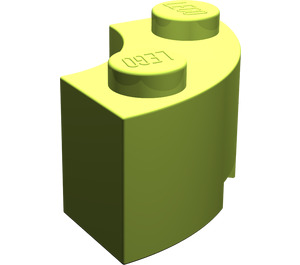 LEGO Limoen Steen 2 x 2 Ronde Hoek met inkeping en normale onderkant (3063 / 45417)