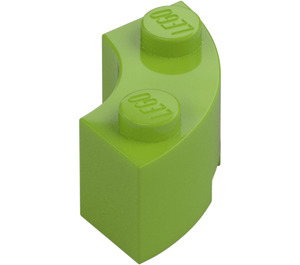 LEGO Lime Kloss 2 x 2 Rund Hjørne med knottskår og forsterket underside (85080)