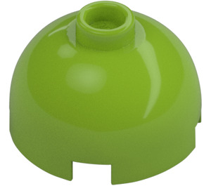 LEGO Lime Brick 2 x 2 Round with Dome Top (Safety Stud, Axle Holder) (3262 / 30367)