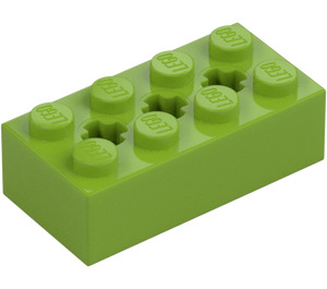 LEGO Limette Stein 2 x 4 mit Achse Löcher (39789)