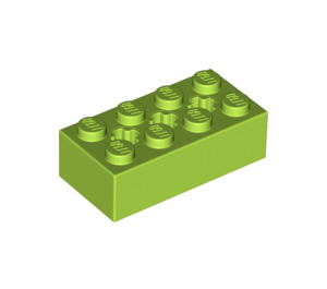 LEGO Limette Backstein 2 x 4 mit Achse Löcher (39789)