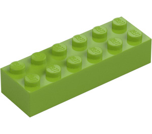 LEGO Лайм Тухла 2 x 6 (2456 / 44237)