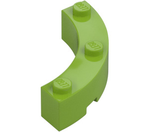 LEGO Lime Klods 4 x 4 Rund Hjørne (Bred med 3 knops) (48092 / 72140)