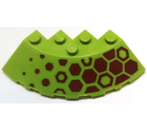 LEGO Lime Brick 6 x 6 Round (25°) Corner with Hexagon Pattern (Right) Sticker (95188)