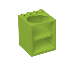 LEGO Lime Cabinet 4 x 4 x 4 with Sink Hole (6197)