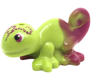 LEGO Lime Chameleon (Leaning) with Marbled Magenta Tail (31875)