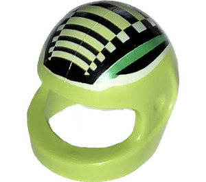 LEGO Lime Crash Helmet with Green Stripes (2446 / 43077)