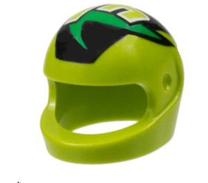 LEGO Limette Crash Helm mit Limette "M" und Swirl (2446 / 46248)