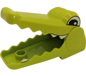 LEGO Lime Crocodile Head with opening jaw and teeth and eyes pattern