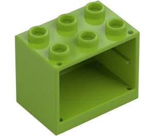 LEGO Lime Kaappi 2 x 3 x 2 upotetuilla nupeilla (92410)