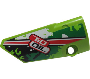 LEGO Lime Curved Panel 3 Left with 'TIO OIL' and red stripe Sticker (64683)