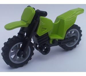 LEGO Limoen Dirt Bike met Zwart Chassis en Medium Stone Grijs Wielen