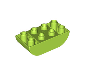 LEGO Limette Duplo Backstein 2 x 4 mit Gebogen Unterseite (98224)