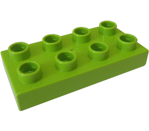 LEGO Lime Duplo Plate 2 x 4 (4538 / 40666)