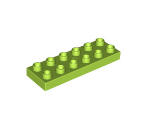LEGO Lime Duplo Plate 2 x 6 (98233)