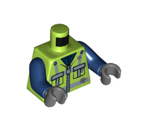 LEGO Lime Garbage Man Minifig Torso (973 / 76382)