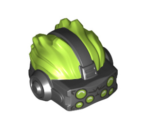 LEGO Citron Vert Cheveux Balayé vers l'Arrière avec Noir VR Visière Casque avec Citron Vert Yeux (76860)