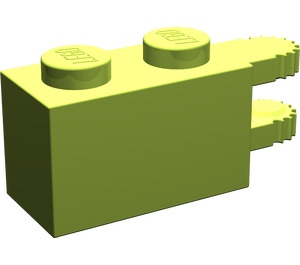 LEGO Lime Hinge Brick 1 x 2 Locking with Dual Finger on End Horizontal (30540 / 54672)