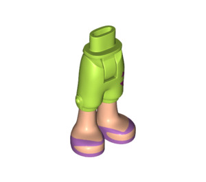 LEGO Lime Hip with Long Shorts with Butterflies and Medium Lavender Sandals (18353 / 92819)