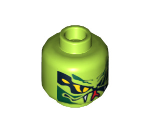 LEGO Lime Lasha Head (Recessed Solid Stud) (3626 / 99599)