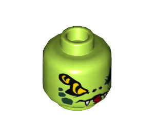 LEGO Lime Lasha with Black Vials Minifigure Head (Recessed Solid Stud) (3626 / 43959)