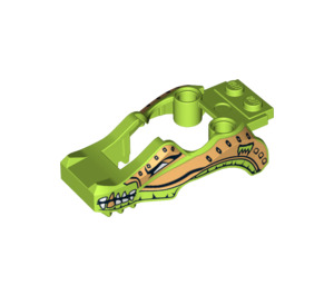 LEGO Lime Legends of Chima Fly Wheel Cover with Gold and White Crocodile Pattern (11112 / 13188)