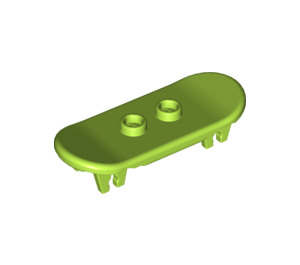 LEGO Lime Minifig Skateboard with Four Wheel Clips (42511 / 88422)