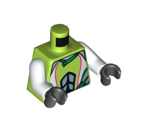 LEGO Chaux Minifig Torse avec blanc et Argent Jacket, Team Extreme logo (973 / 76382)