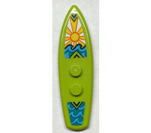 LEGO Lime Minifigure Boogie Board with Sun and Sea Pattern Sticker (17947)
