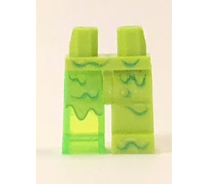 LEGO Lime Minifigure Hip with Transparent Bright Green Right Leg and Lime Left Leg with Swirls and Speckles (3815)