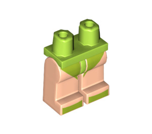 LEGO Limetková Minifigurka Boky a nohy s Limetková Krátký plavky a Limetková Shoes (3815 / 27225)