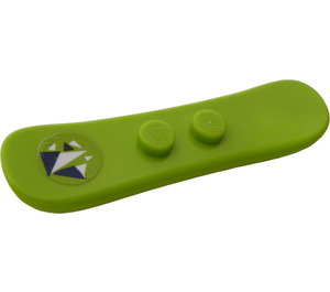 LEGO Lime Minifigure Snowboard with Dark Blue and White Triangles Sticker (18746)