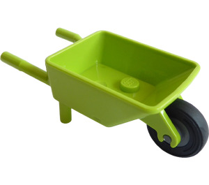 LEGO Лайм Minifigure Wheelbarrow with Dark Stone Wheel and Black Tire