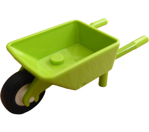 LEGO Lime Minifigure Wheelbarrow with White Wheel and Black Tire