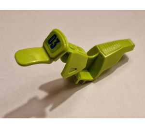 LEGO Lime Motorcycle Fairing Body with Blue "3" on Lime Background from Set 60116 Sticker (50860)