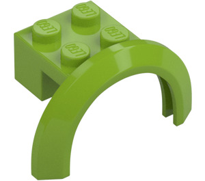 LEGO Lime Mudguard Brick 2 x 2 with Wheel Arch  (50745)