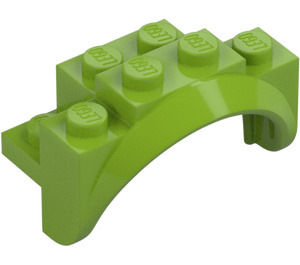 LEGO Lime Mudguard Brick 2 x 4 x 2 with Wheel Arch (35789)